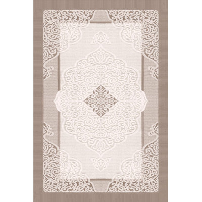 Stylish Woven Carpet (4 x 6 Feet), 100% Polyester, 0.3 in Pile Height | Antibacterial, Non-Slip PVC Dot Underside | Machine Washable, 3D Digital Printed Design | Perfect for Living Room, Bedroom & Office Decor