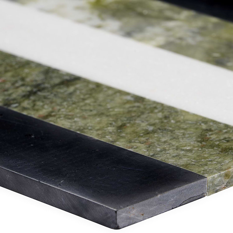 Elizabeth Sutton Arc Linear 12x12 Polished Marble Mosaic Tile, Soul