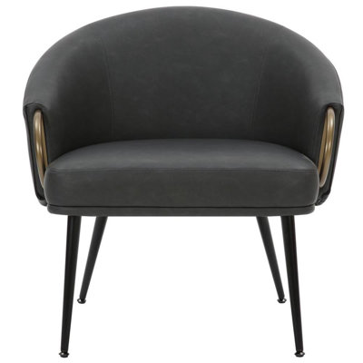 Faux Leather Barrel Chair