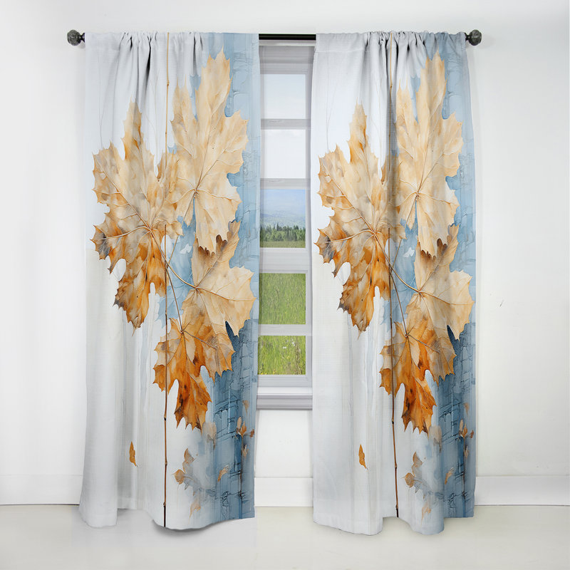 Rideau occultant à motif floral érable Gilpin - 1 panneau, L 52 po x L 108 po