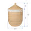 Panier à linge rond en osier avec doublure Noor, naturel