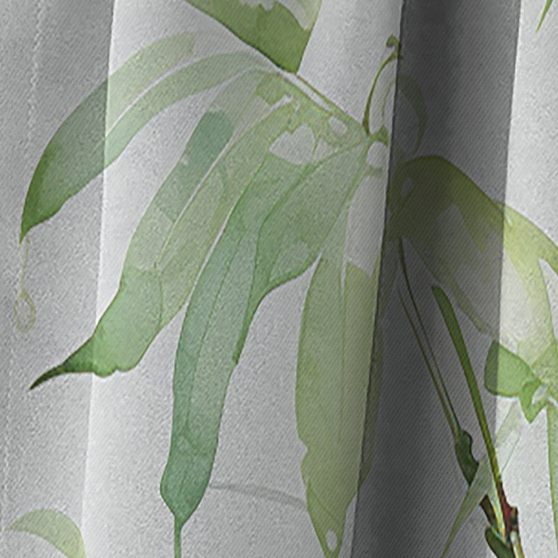 Bamboo Romantic Impression I - Rideau en bambou - Rideau occultant à motif floral - 1 panneau, L 52 po x L 63 po
