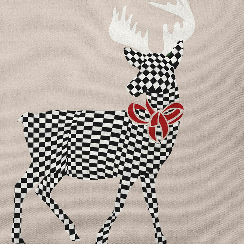 Merry Deer_Sq, TAupe, 20" x 20", Yes