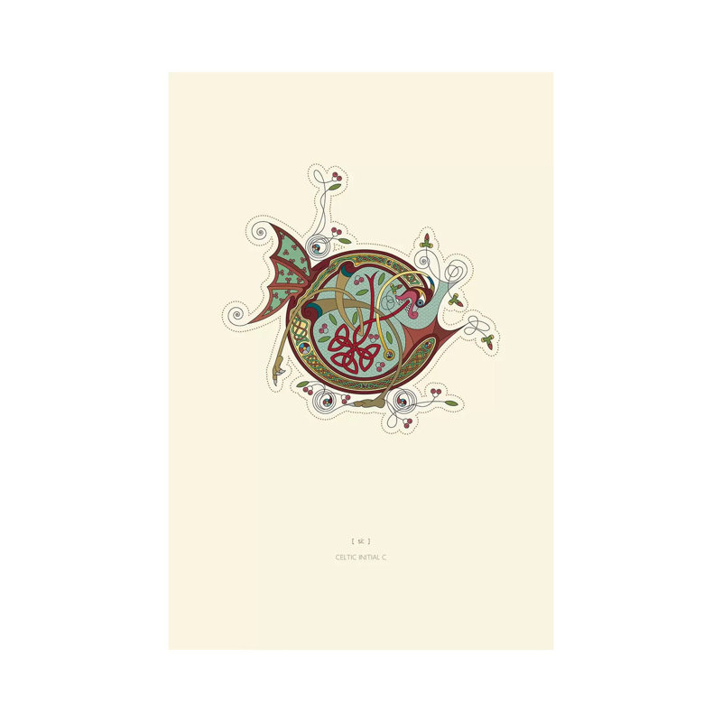 C Celtic Initial by Thoth Adan - Wrapped Canvas Print, 30.48cm H x 20.32cm W x 1.9cm D