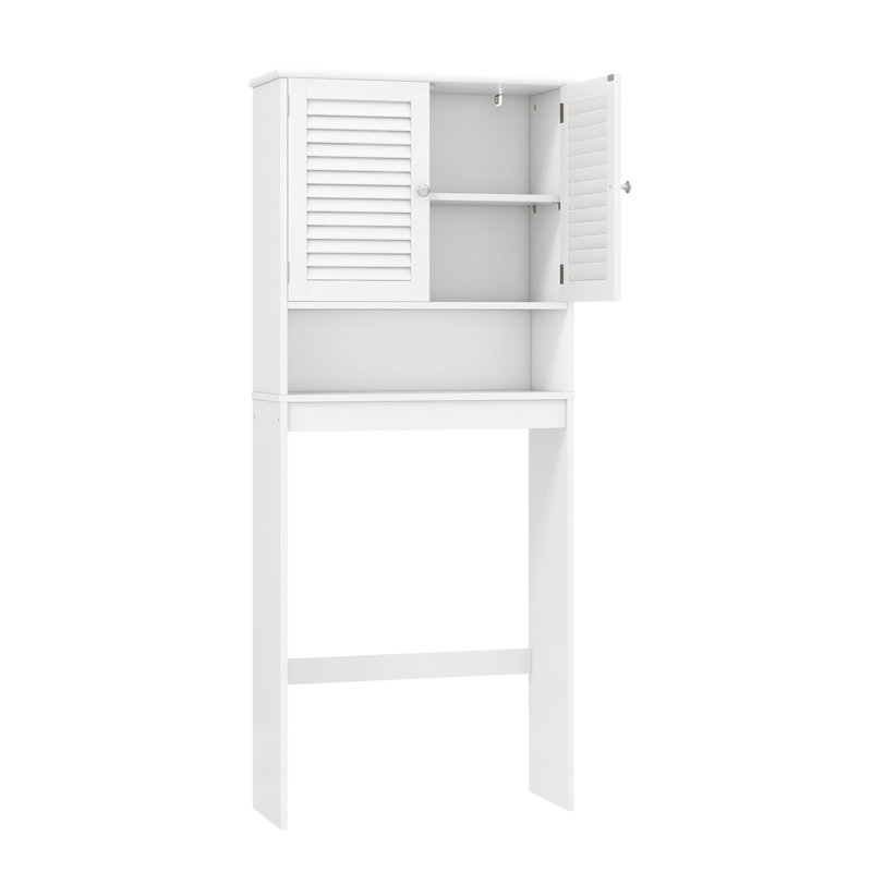 Rauscher Freestanding Over The Toilet Storage Cabinet With Doors and Adjustable Shelf