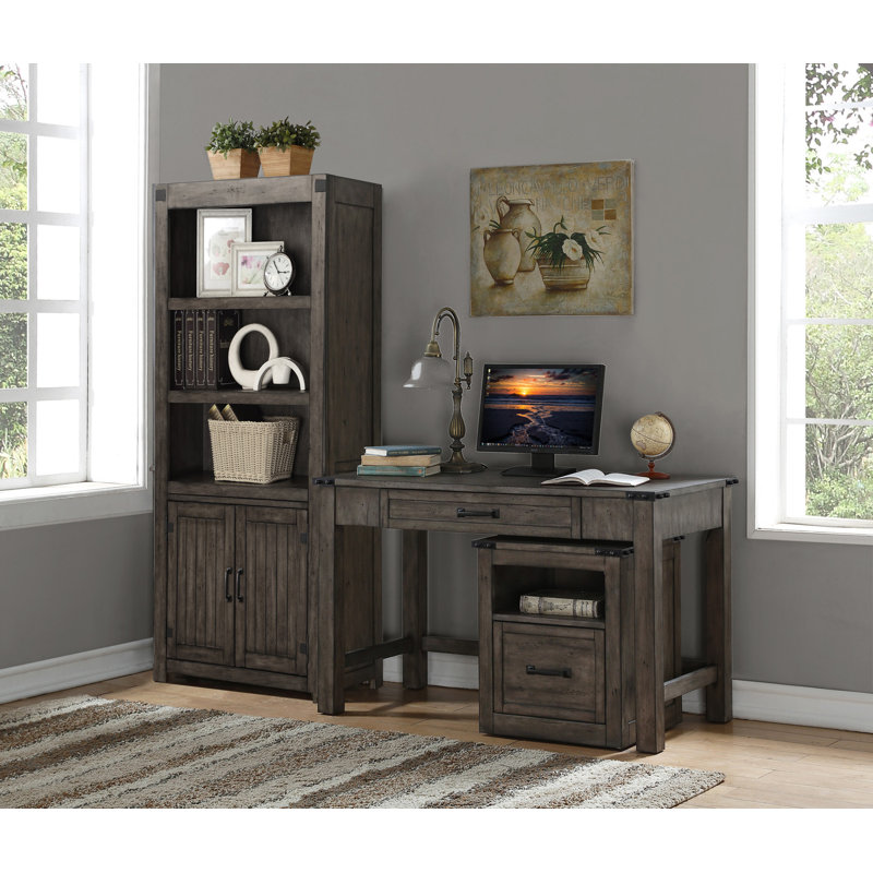 Smoked Grey Hardwood and Veneer One Drawer File Cabinet