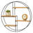 Round Wall Mount Display Organizer With 4 Shelves For Small Collectibles, Figurines, Mugs, And Succulent Plants - Durable Metal And Wood Construction