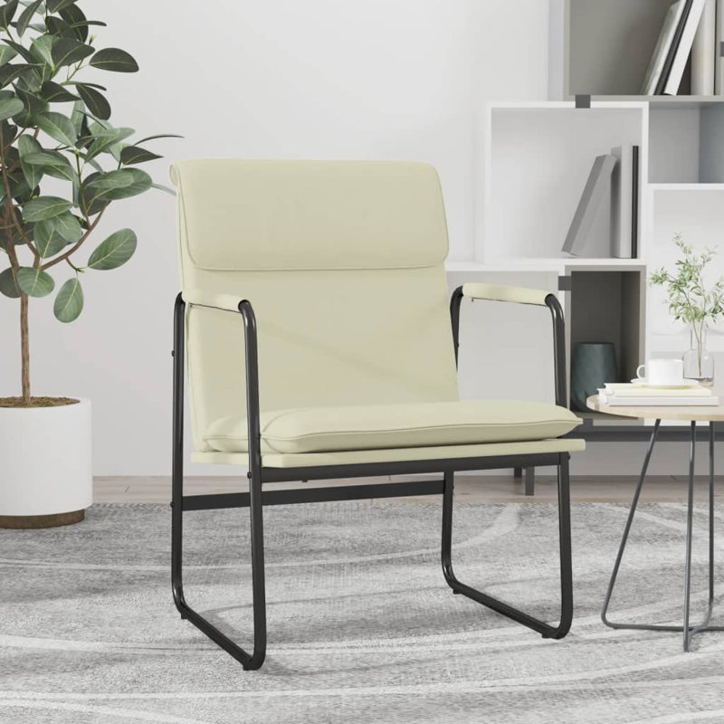 Izarra Faux Leather Accent Chair, Beige