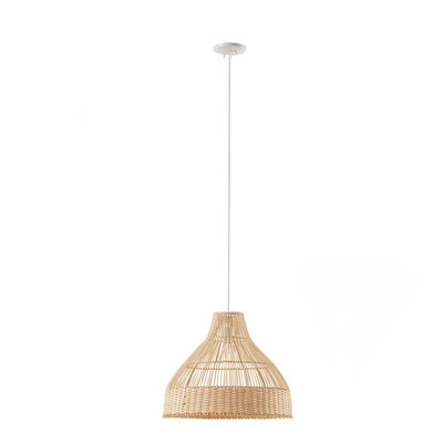 Luminaire suspendu en forme de cloche en bambou