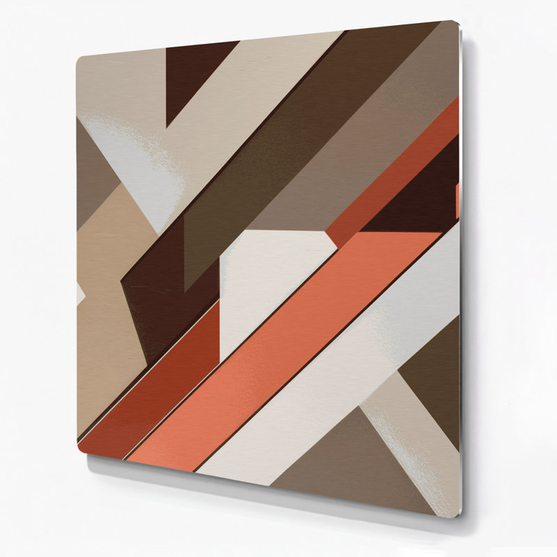 Art mural rigide en métal beige Hard Edge 91, H 12 po x l 12 po
