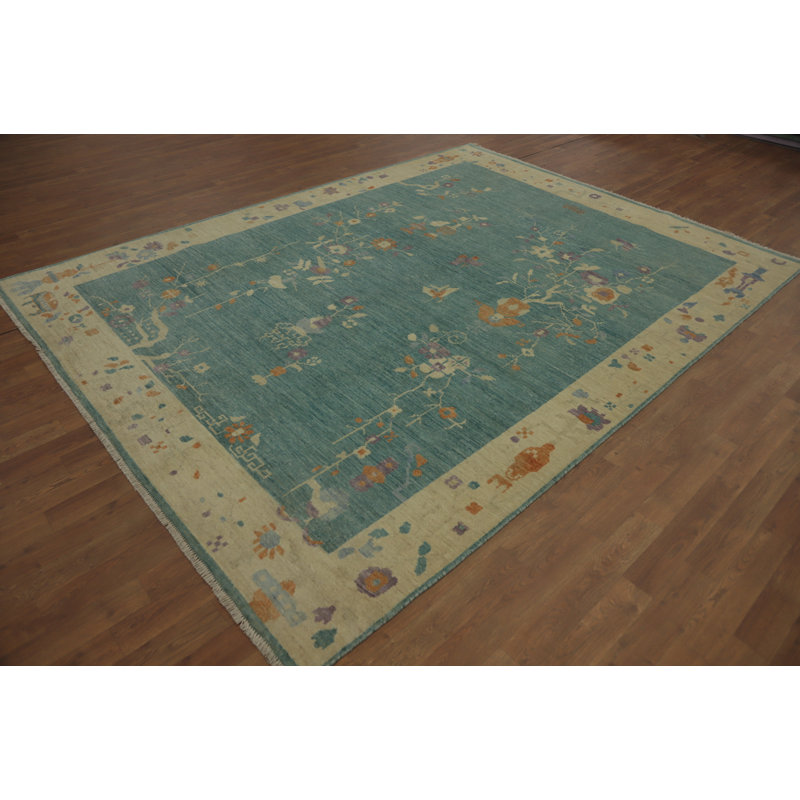 Tapis art déco végétal 7 x 9
