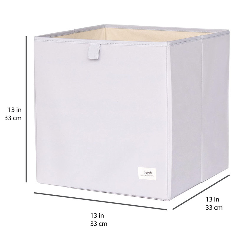 Light Gray Recycled Fabric Open Top Cube Storage Bin