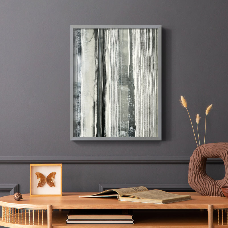 Impression encadrée «Differing Parallels II» - bois massif, H 10 po x l 8 po, Gris