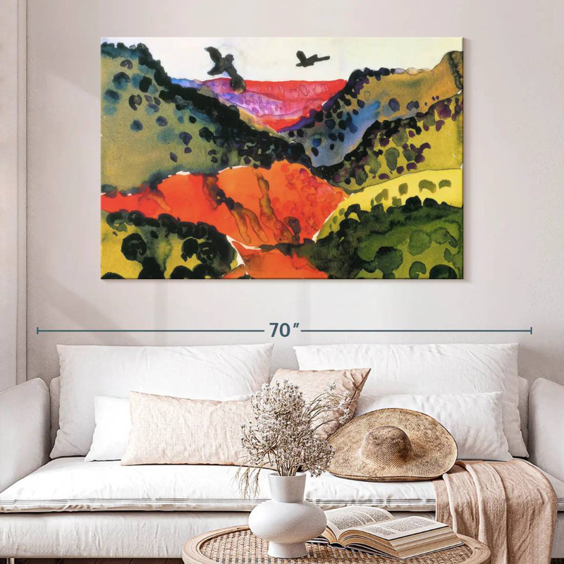 Alvord Canyon With Crows, 34" H x 51" W