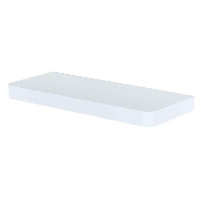 Arran Chunky Floating Shelf Kit, White Shelving, Foil-Wrapped Finish, 3.8 cm H x 50 cm W x 19.5 cm D, White