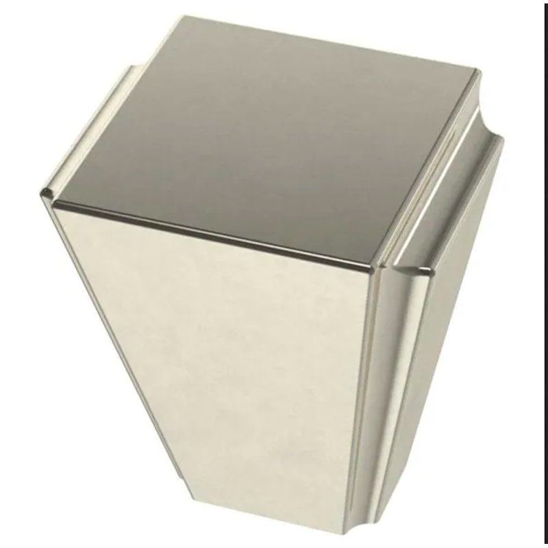 (5 Pack) 1-1/8 inch Modern Notched Knob, Polished Nickel