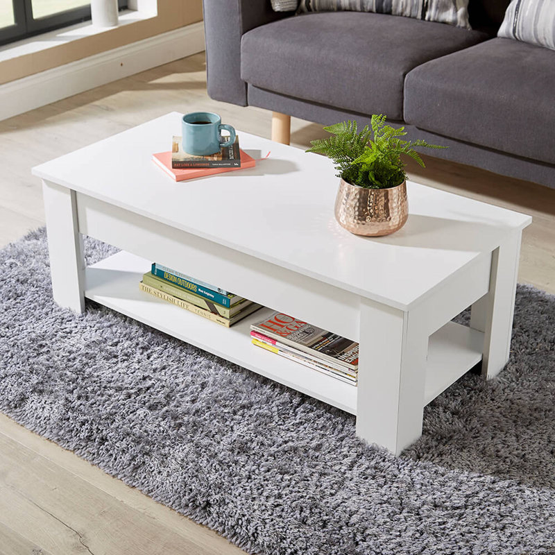 Alrun Coffee Table with Storage, White
