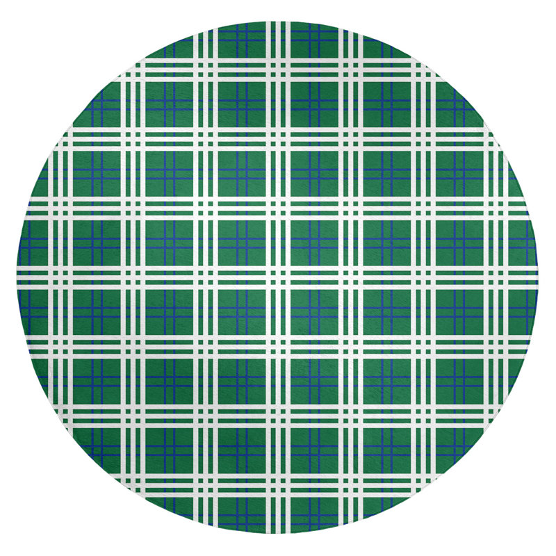 Plaid Indoor Rug, Round 5'