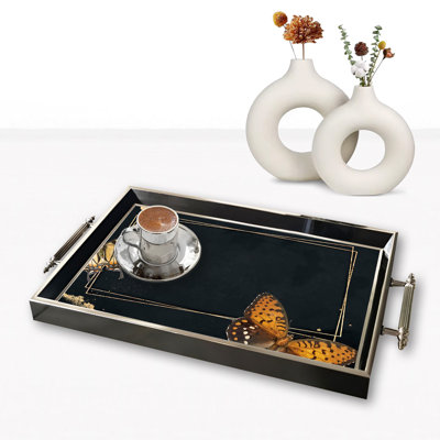 Elegant Glass Tray, 19.7 x 11.4 x 1.4 inches | 100% Durable Glass Construction | Easy to Clean with Damp Cloth | Ideal for Serving, Decorative Display, and Organizing | Stylish Addition to Home Décor
