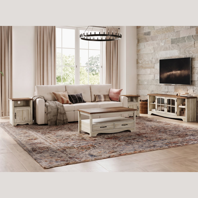 Callison 4-Piece Living Room Table Sets, 4 Pieces: Coffee Table, End Table, TV Stand