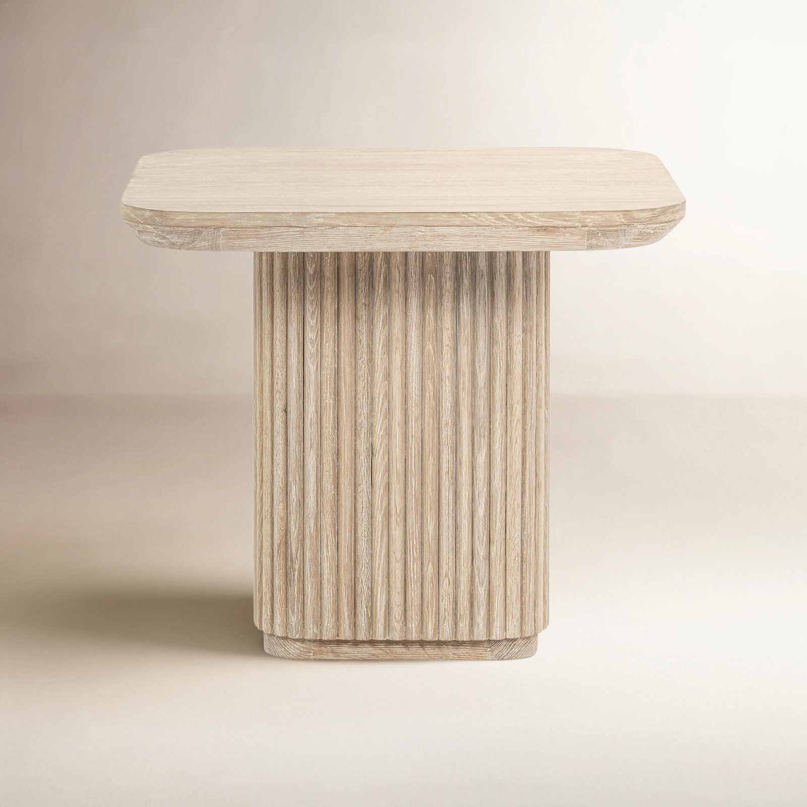 Vander Solid Wood End Table, Cream Washed