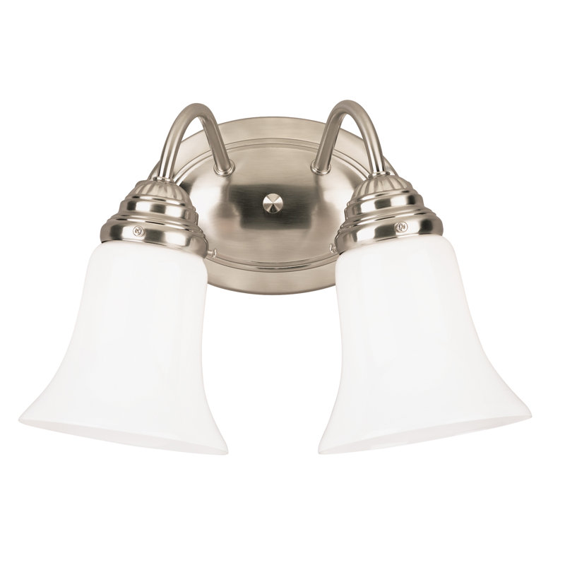 Meuble-lavabo en nickel brossé à 2 lumières et à luminosité réglable Parkton