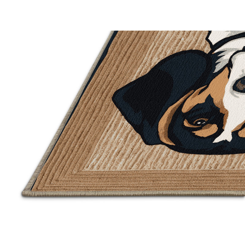 Washable Treeing Walker Coonhound Dogs Area Rug, Round 7'