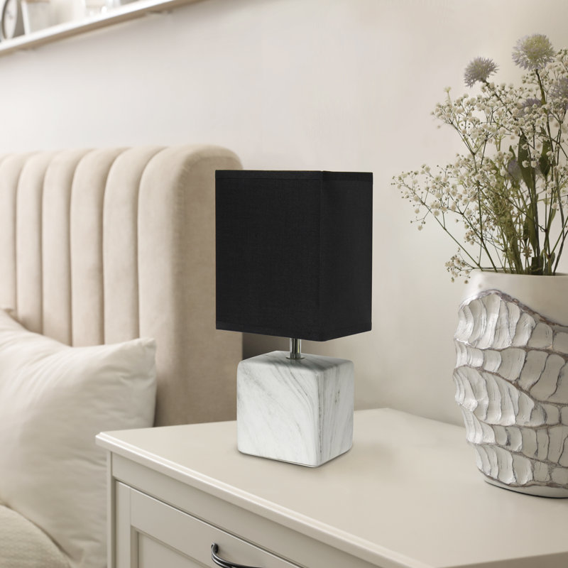 Eri Ceramic Table Lamp, Black, White