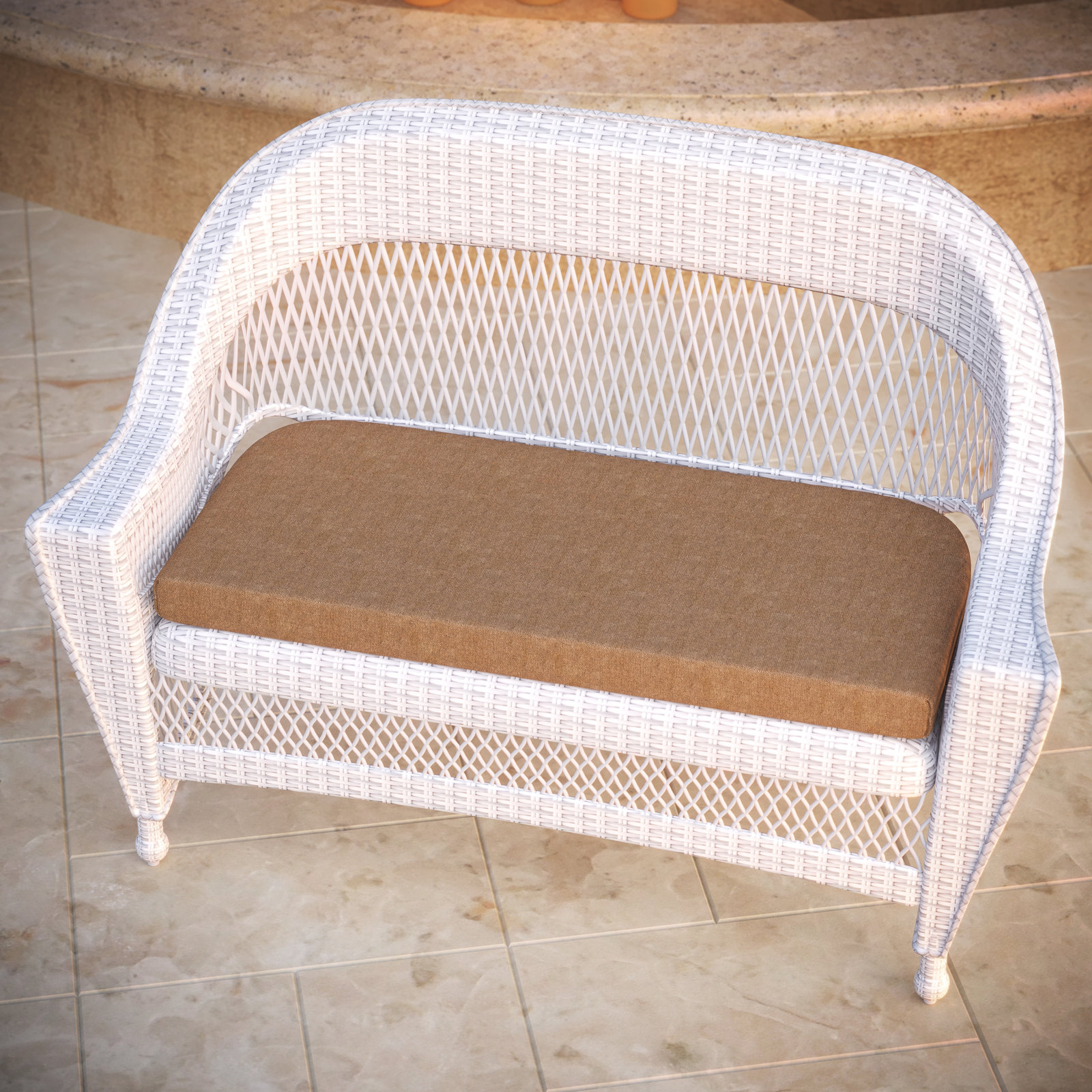 43" Sunbrella® Bench Cushion, Canvas Heather Beige Sunbrella® Canvas