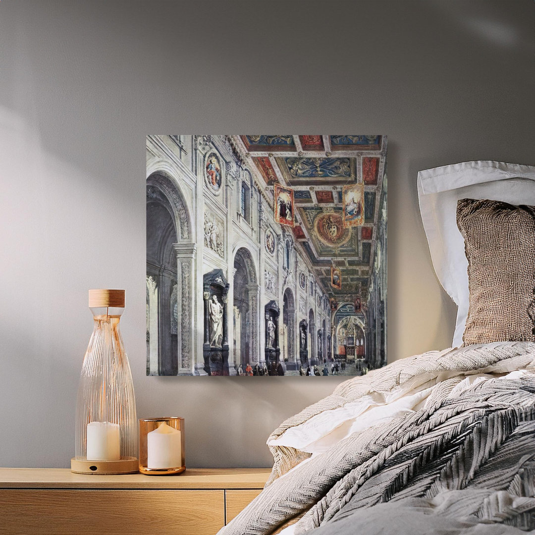 Italian Architecture Canvas Wall Art, Gallery Wrapped Print, Renaissance Interior Decor, Ready to Hang, Archival Quality, Grand Hallway