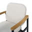 Chaise de salle à manger d'extérieur Cressa moderne avec structure en fer, accoudoirs en bois d'acacia et siège rembourré