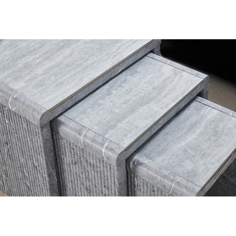 3 - Piece Living Room Table Set, Grey