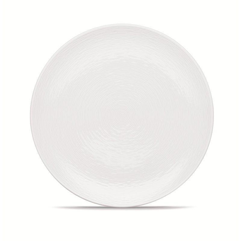 Plateau rond tourbillonnant 12,25 po Noritake, Blanc