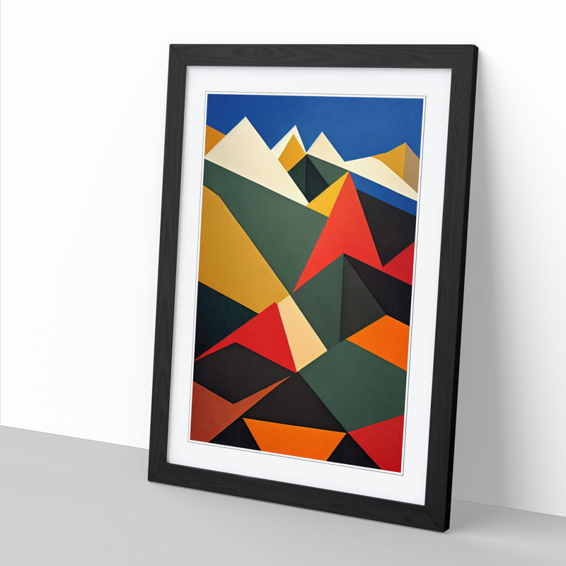 Mountain Abstract Vol.2 - Picture Frame Print, 46cm H x 34cm W x 2cm D, Oak