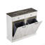 Poubelle de cuisine à double porte et inclinable - Blanc (armoire)