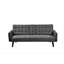 Canapé-lit convertible de 183 cm avec dossier rabattable et tablette porte-gobelet, revêtement en lin gain de place, gris-660501661