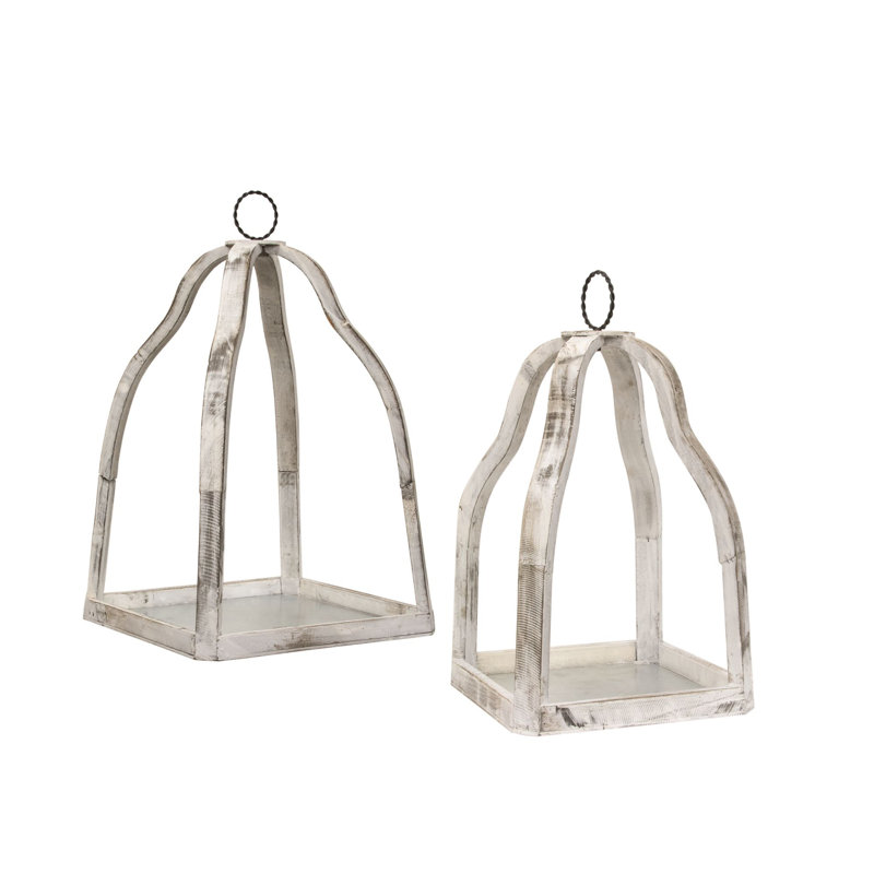 21.75'' H Wood Tabletop Lantern