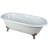 Kingston Brass Aqua Eden 66-Inch Cast Iron Oval Double Ended Clawfoot Tub (No Faucet Drillings)-11173510