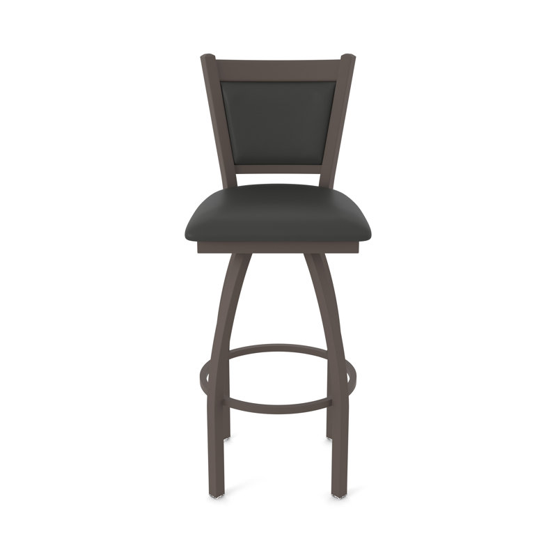Tabouret pivotant Hadleigh, Bronze, Tabouret de bar (siège d'une hauteur de 36 po), Vinyle - fer Canter
