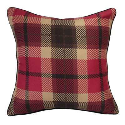 Your Lifestyle by Donna Sharp Red Plaid Square Throw Pillow