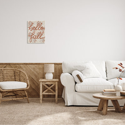 «Hello Fall Greeting Paisley Red Bellflower Vintage» par Daphne Polselli - impression