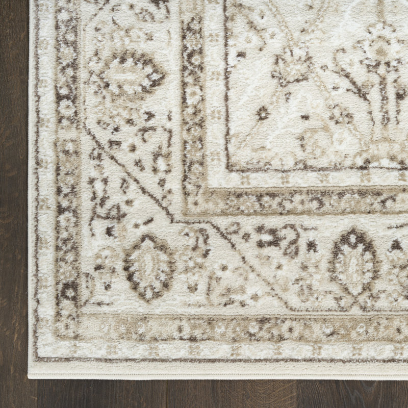 Lafever 4' x 6' Ivory Brown Vintage Indoor Rug, Rectangle 4' x 6'