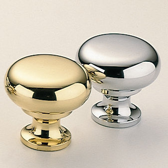 Mushroom Knob, Polished Brass, 1.23" H x 1.23" W x 1.13" D