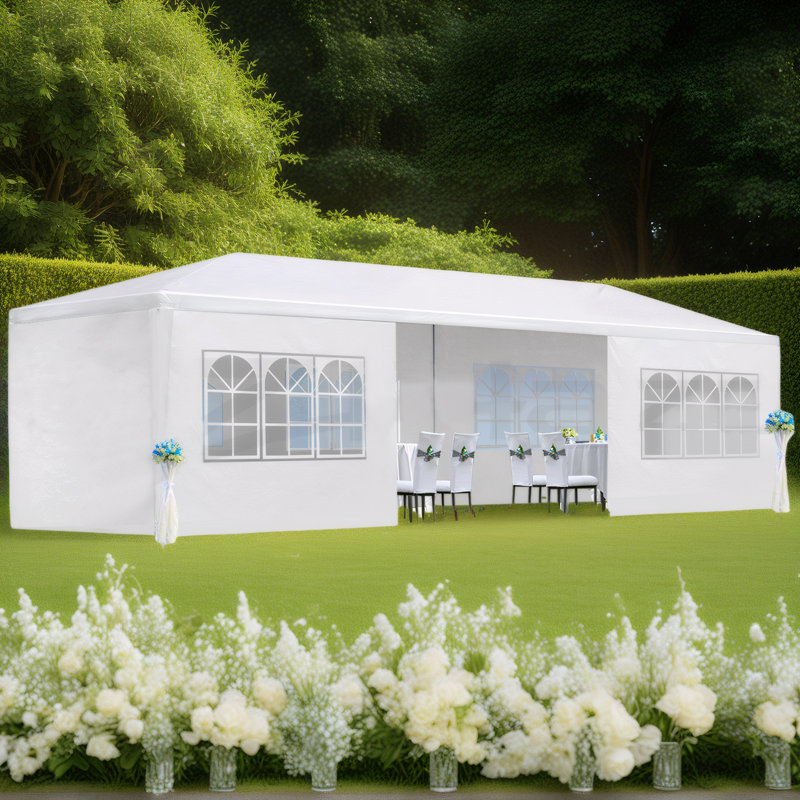 Tente de mariage 10 * 30 pi avec 5 parois latérales amovibles, utilisation extérieure pour la fête, le mariage, le marché