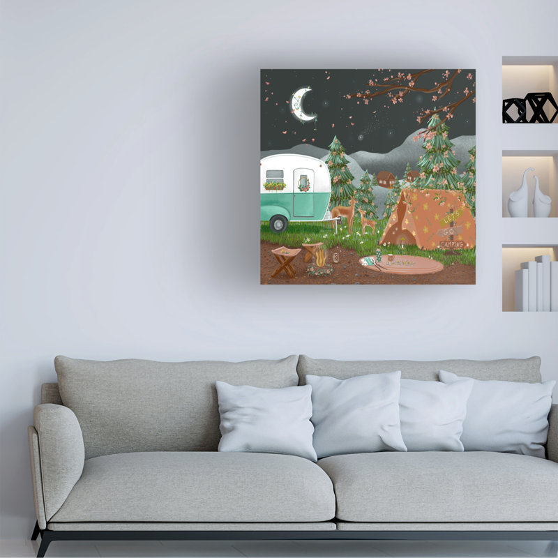 «Gullens Lets Go Camping on Canvas» par Christine Rotolo, reproduction, H 14 po x l 14 po x P 2 po