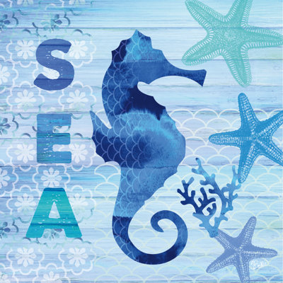 Sea Glass Seahorse V2 1 Piece Wrapped Canvas Wall Art