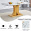 Table de salle à manger contemporaine en verre marbré avec de magnifiques pieds dorés pour une superbe surface: pour une utilisation durable