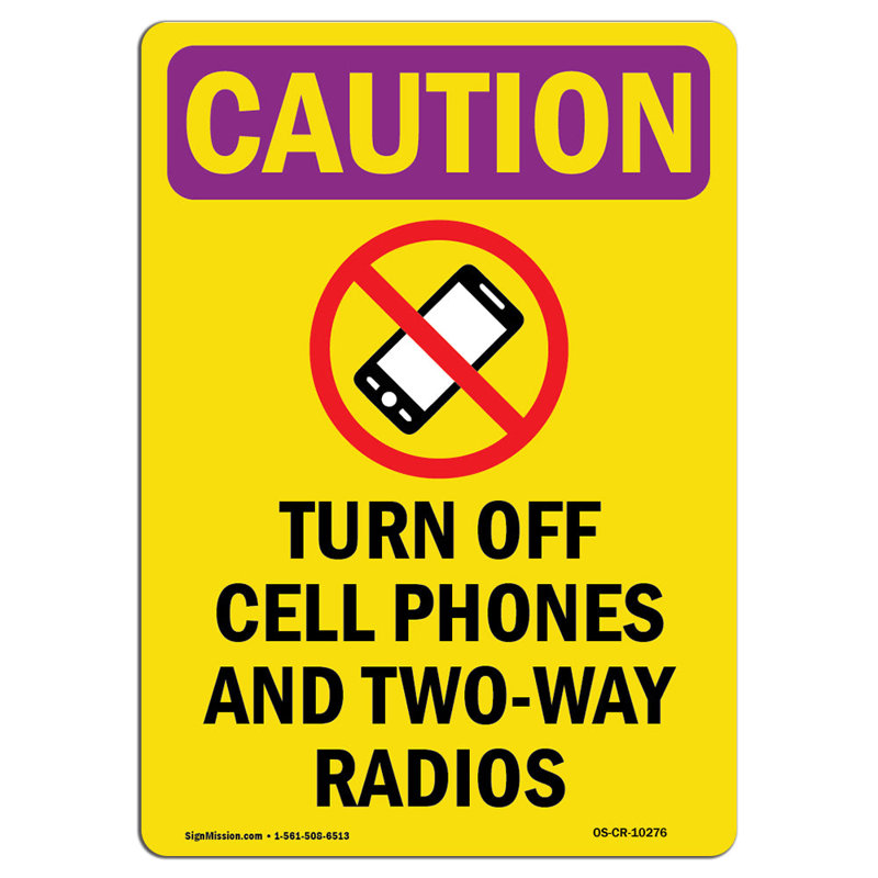 Caution Radiation Sign, 12" H x 18" W x 0.1" D