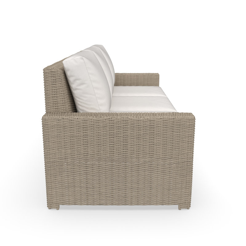 Canapé 3 places avec coussins Sunbrella Henri, Toile naturel