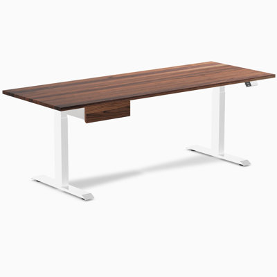 Bureau double debout en bois franc avec tiroir - Pheasantwood / 80 x 30 pouces / Gris sidéral